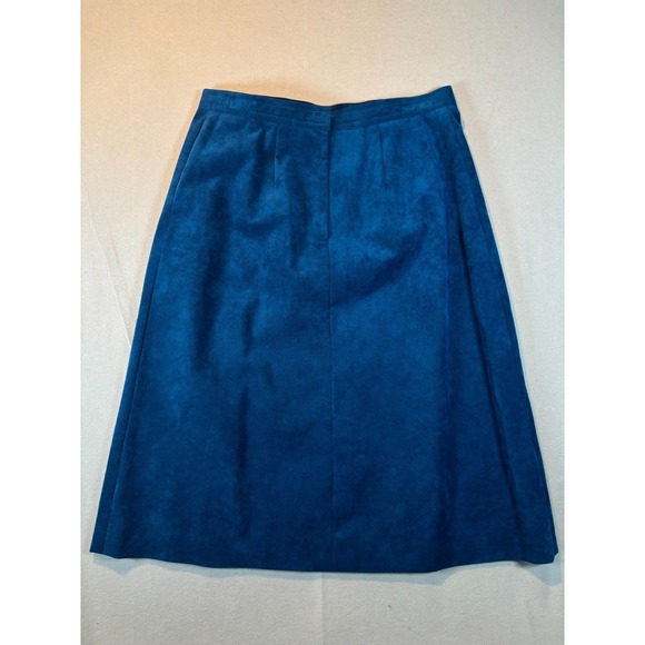 Sofia Handmade 3‑Piece Women's Suit Medium Blue Vintage Fitted Jacket Skirt Top - Picture 6 of 16